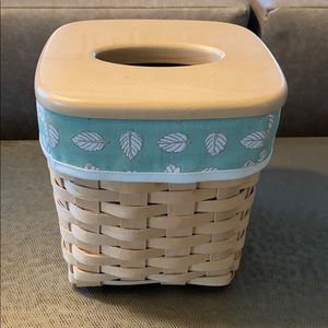 Longaberger Tall Tissue Basket white wash stain